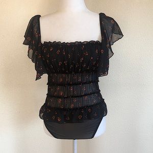 Free People Juliet Printed Bodysuit